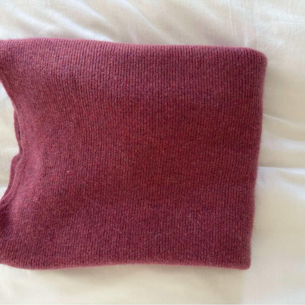 J. Crew Ribbed 100% Cashmere Sweater in Raspberry - Picture 3 of 4